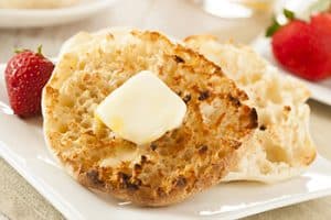 Organic Whole Wheat English Muffins with Butter