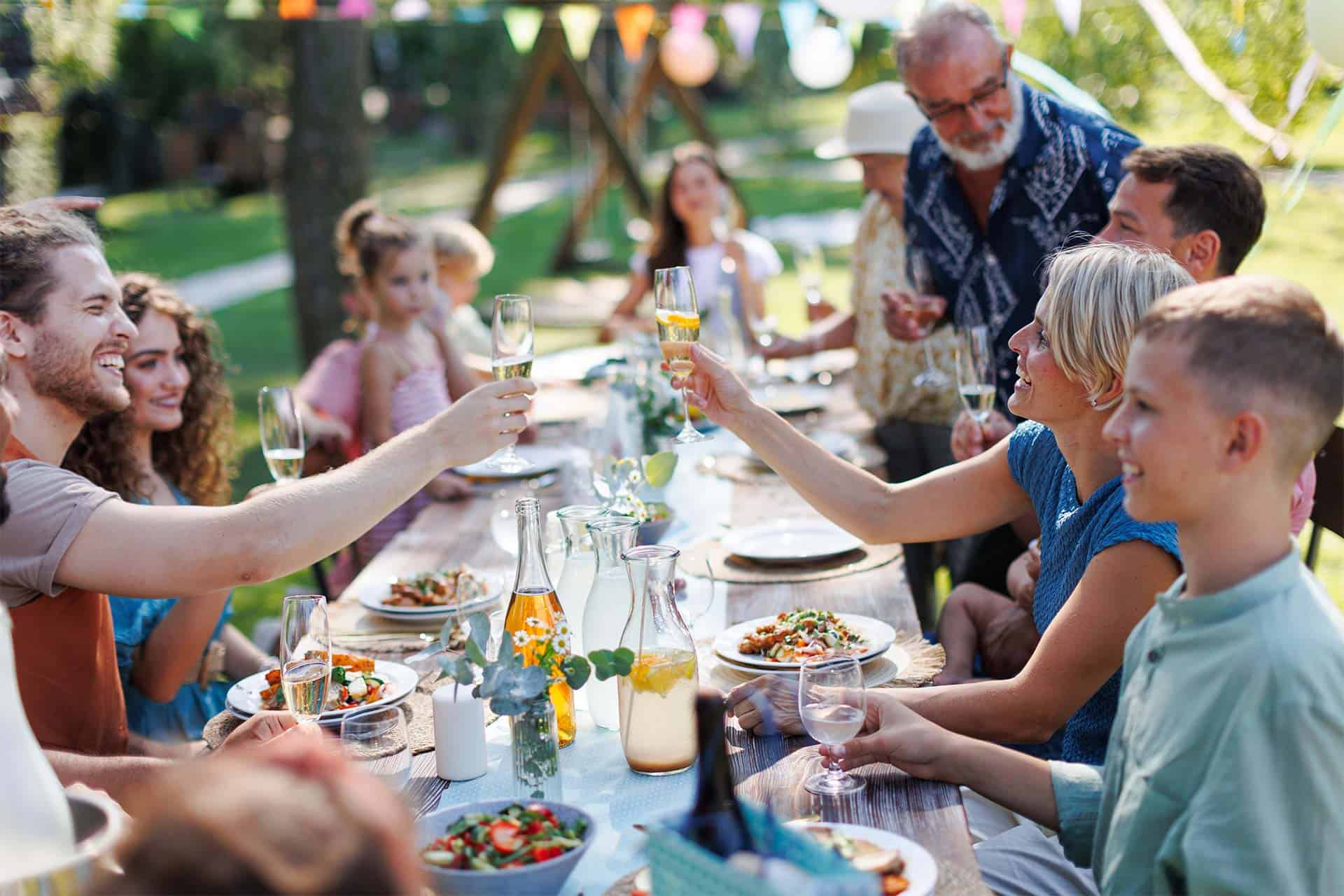 A multi-generational family gathering together for a family cookout in Philadelphia
